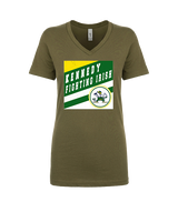 Kennedy HS Baseball Square - Womens Vneck