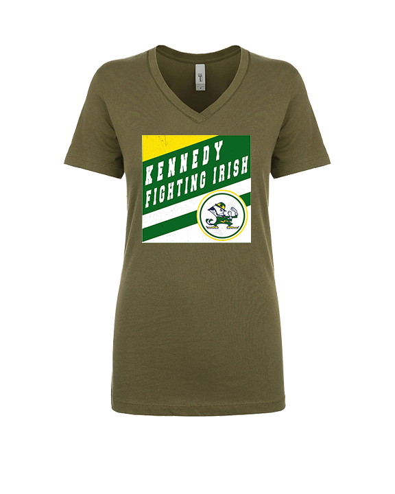 Kennedy HS Baseball Square - Womens Vneck