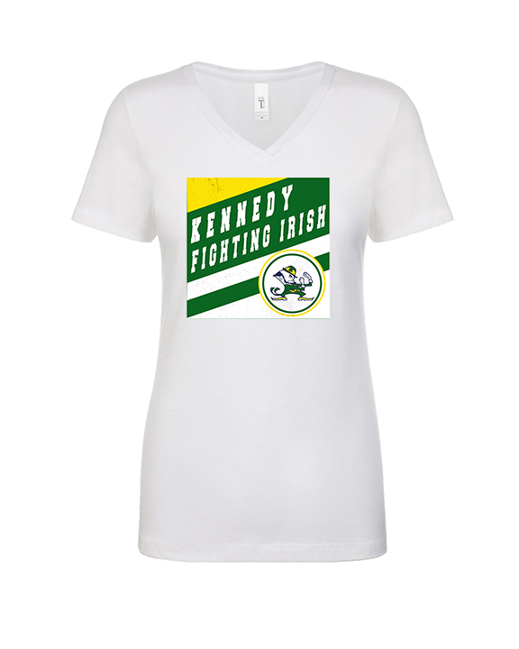 Kennedy HS Baseball Square - Womens Vneck