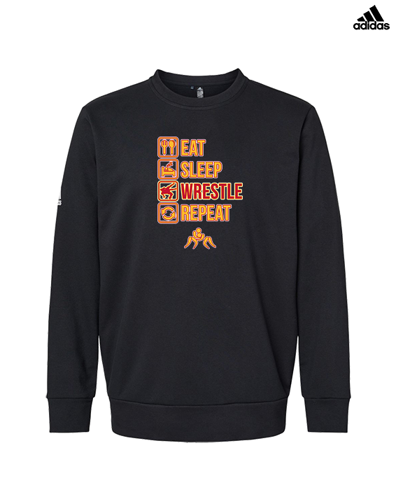 Loara HS Wrestling Eat Sleep Wrestle - Mens Adidas Crewneck