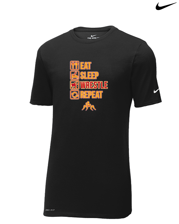 Loara HS Wrestling Eat Sleep Wrestle - Mens Nike Cotton Poly Tee