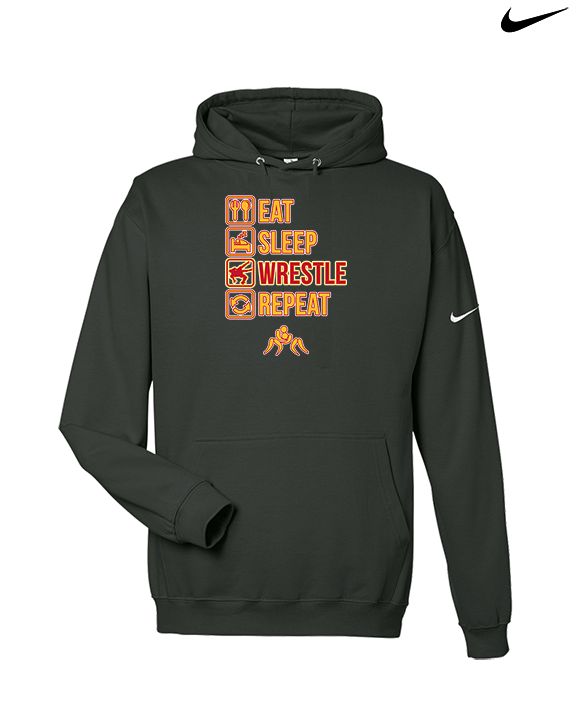 Loara HS Wrestling Eat Sleep Wrestle - Nike Club Fleece Hoodie