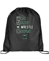 Long Branch Wrestling Eat Sleep Wrestle - Drawstring Bag