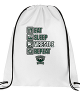 Long Branch Wrestling Eat Sleep Wrestle - Drawstring Bag