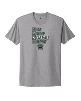 Long Branch Wrestling Eat Sleep Wrestle - Mens Select Cotton T-Shirt