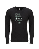 Long Branch Wrestling Eat Sleep Wrestle - Tri-Blend Long Sleeve