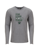 Long Branch Wrestling Eat Sleep Wrestle - Tri-Blend Long Sleeve