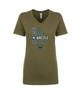 Long Branch Wrestling Eat Sleep Wrestle - Womens Vneck