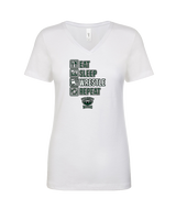 Long Branch Wrestling Eat Sleep Wrestle - Womens Vneck