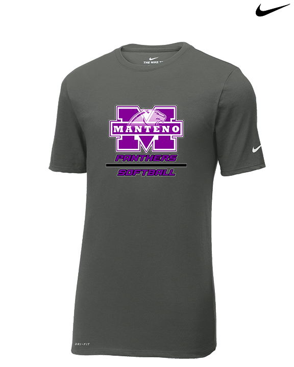 Manteno HS Softball Split - Mens Nike Cotton Poly Tee