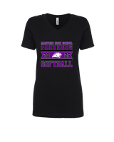 Manteno HS Softball Stamp - Womens Vneck