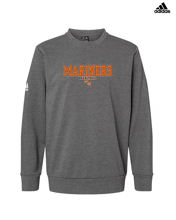 Marine City HS Boys Basketball Block - Mens Adidas Crewneck