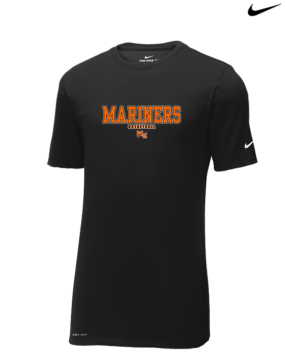 Marine City HS Boys Basketball Block - Mens Nike Cotton Poly Tee