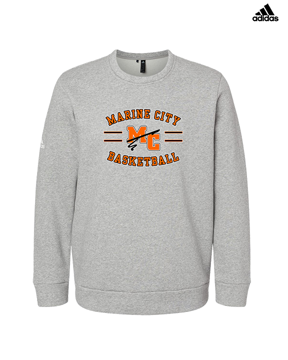 Marine City HS Boys Basketball Curve - Mens Adidas Crewneck