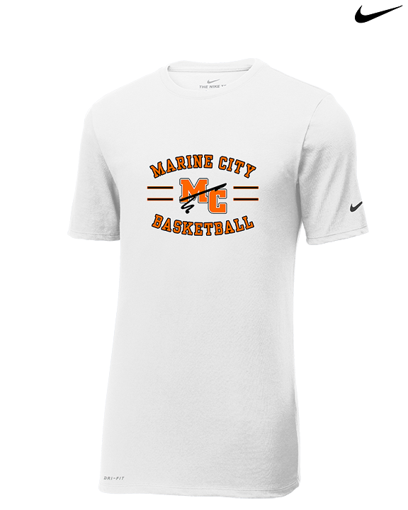 Marine City HS Boys Basketball Curve - Mens Nike Cotton Poly Tee