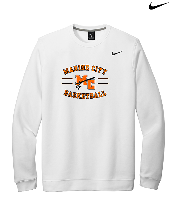 Marine City HS Boys Basketball Curve - Mens Nike Crewneck