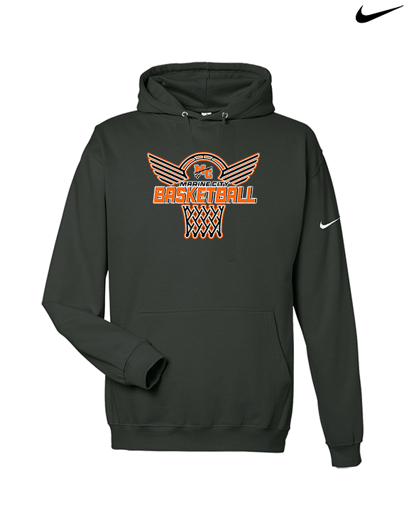 Marine City HS Boys Basketball Nothing But Net - Nike Club Fleece Hoodie