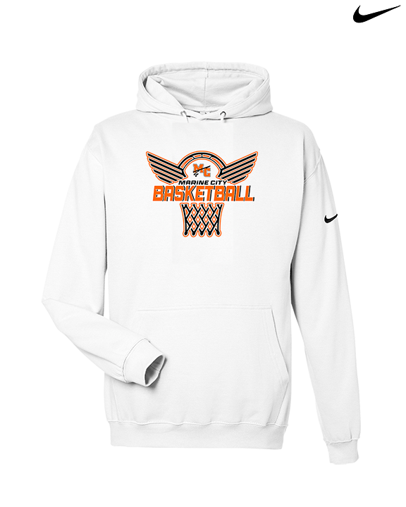 Marine City HS Boys Basketball Nothing But Net - Nike Club Fleece Hoodie