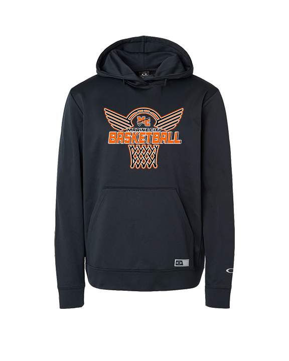 Marine City HS Boys Basketball Nothing But Net - Oakley Performance Hoodie