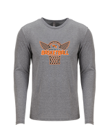Marine City HS Boys Basketball Nothing But Net - Tri-Blend Long Sleeve