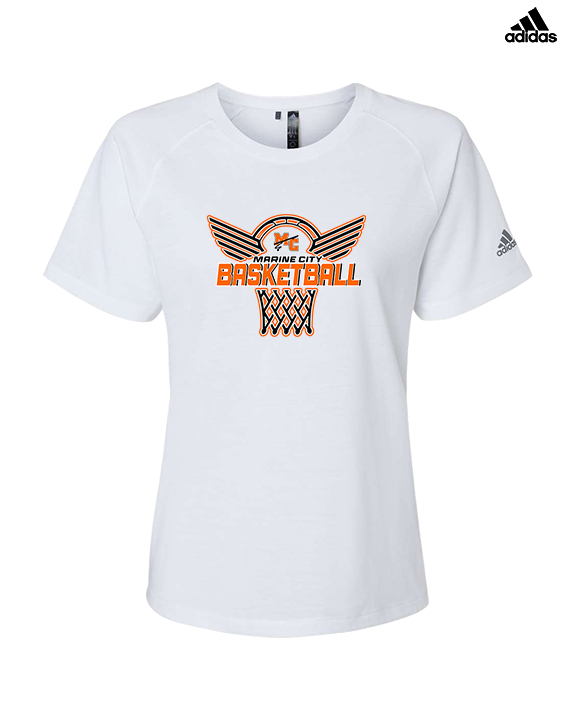 Marine City HS Boys Basketball Nothing But Net - Womens Adidas Performance Shirt