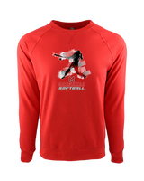 Marshall HS Softball Swing 2 - Crewneck Sweatshirt