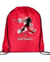 Marshall HS Softball Swing 2 - Drawstring Bag