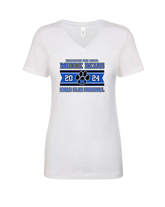 Middletown HS Girls Flag Football Stamp - Womens Vneck