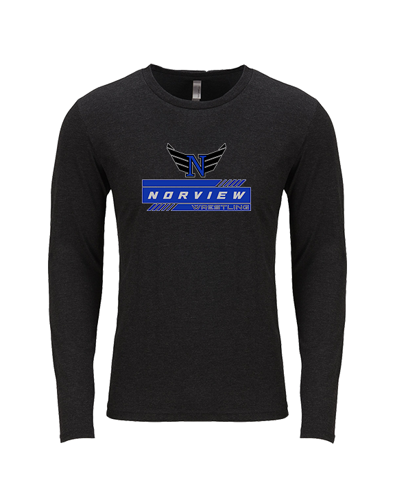 Norview HS Wrestling Logo - Tri-Blend Long Sleeve