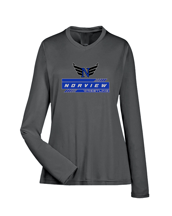 Norview HS Wrestling Logo - Womens Performance Longsleeve