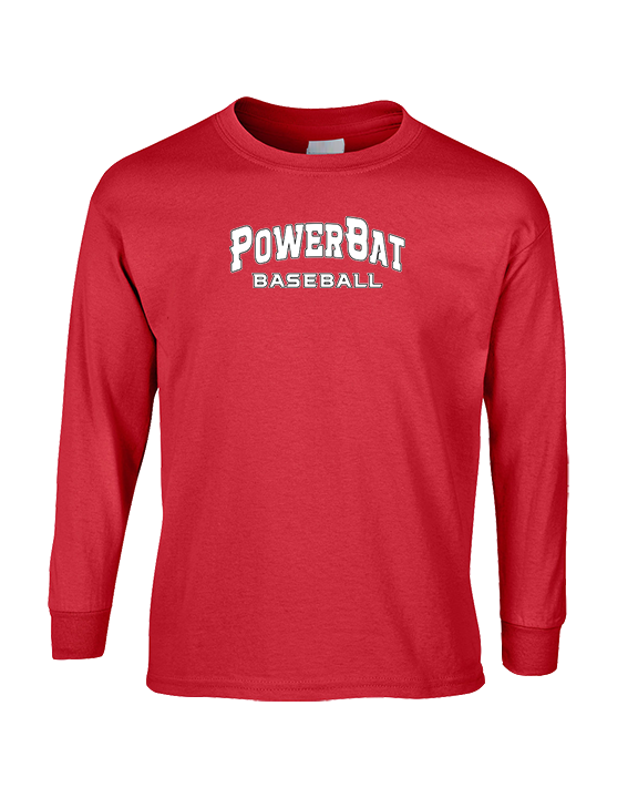 PowerBat Baseball Main Logo 2 Red - Cotton Longsleeve