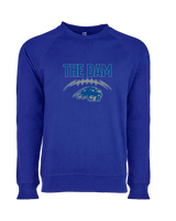 Pratt Community College Flag Football Laces - Crewneck Sweatshirt