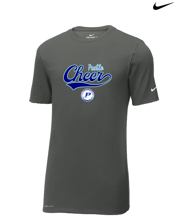 Pueblo HS Cheer Banner - Mens Nike Cotton Poly Tee