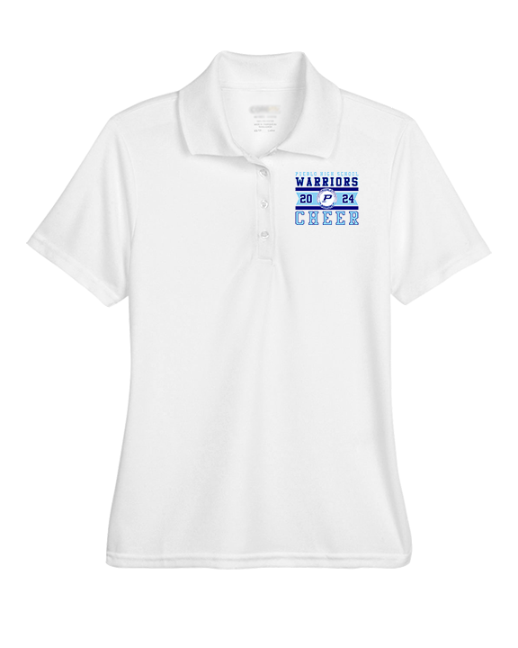 Pueblo HS Cheer Stamp - Womens Polo
