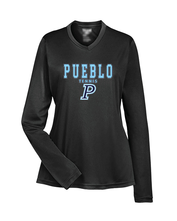 Pueblo HS Tennis Block - Womens Performance Longsleeve