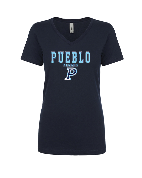 Pueblo HS Tennis Block - Womens Vneck
