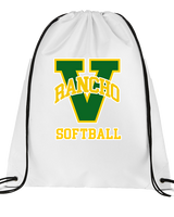 Rancho Alamitos HS Softball Main Logo - Drawstring Bag