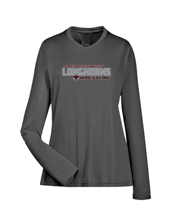 Rancho Buena Vista HS Wrestling Bold - Womens Performance Longsleeve
