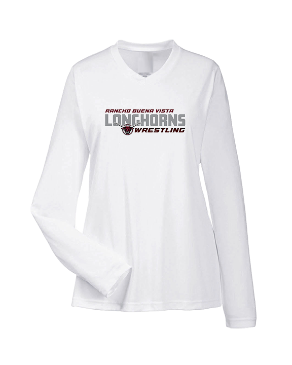 Rancho Buena Vista HS Wrestling Bold - Womens Performance Longsleeve