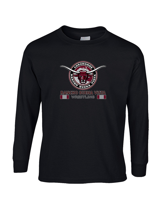 Rancho Buena Vista HS Wrestling Stacked - Cotton Longsleeve