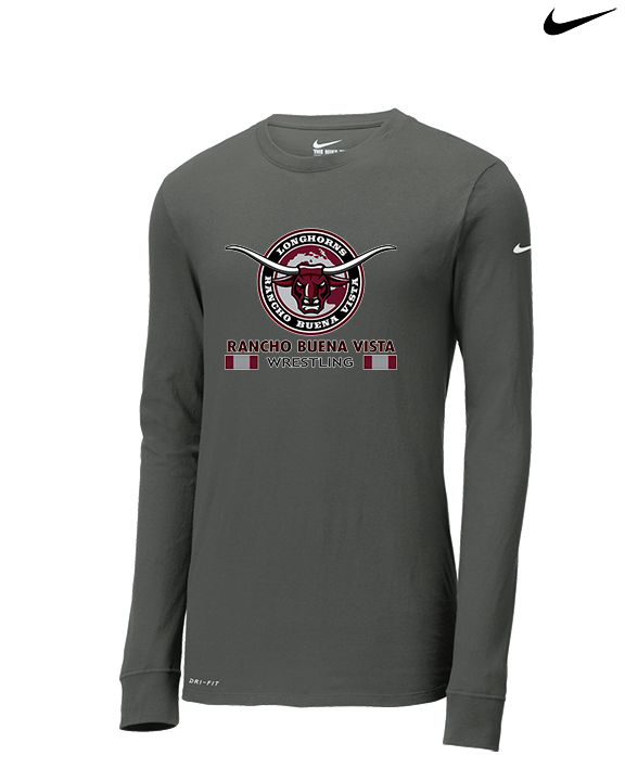 Rancho Buena Vista HS Wrestling Stacked - Mens Nike Longsleeve