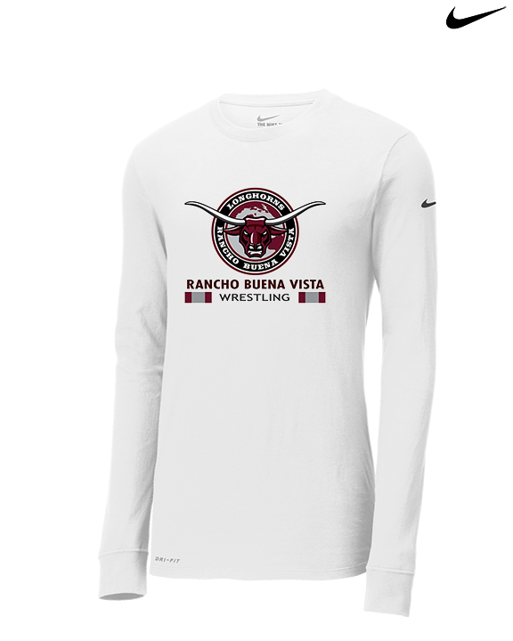 Rancho Buena Vista HS Wrestling Stacked - Mens Nike Longsleeve