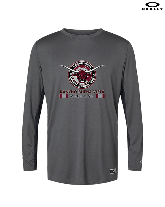 Rancho Buena Vista HS Wrestling Stacked - Mens Oakley Longsleeve
