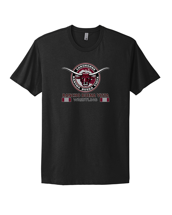 Rancho Buena Vista HS Wrestling Stacked - Mens Select Cotton T-Shirt