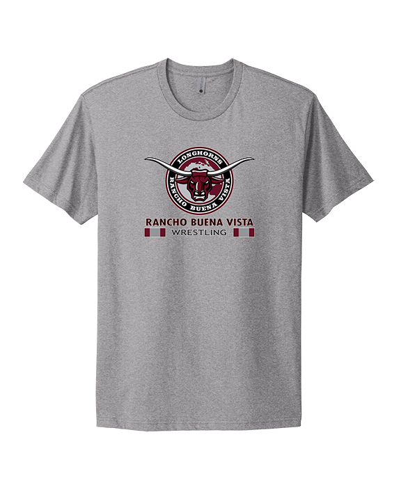 Rancho Buena Vista HS Wrestling Stacked - Mens Select Cotton T-Shirt