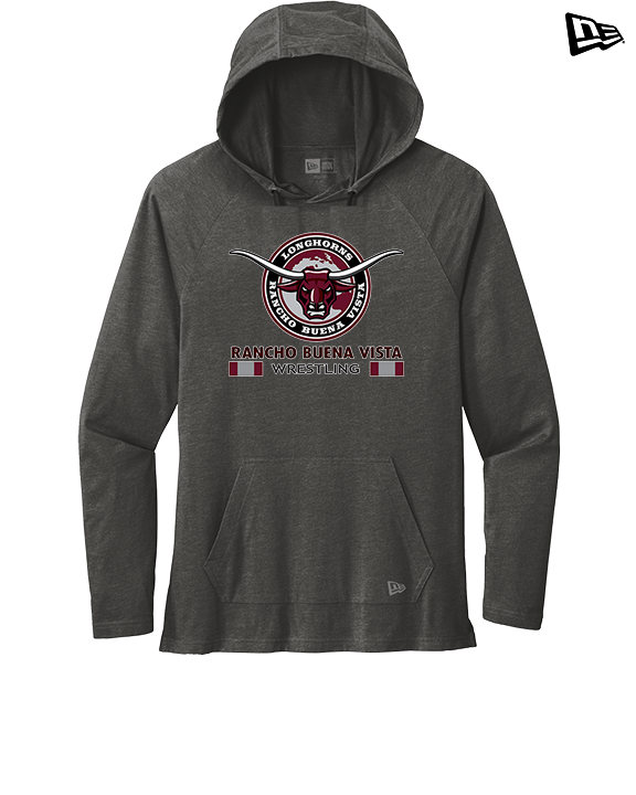 Rancho Buena Vista HS Wrestling Stacked - New Era Tri-Blend Hoodie