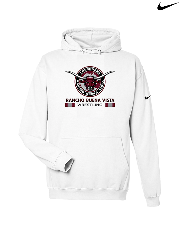 Rancho Buena Vista HS Wrestling Stacked - Nike Club Fleece Hoodie