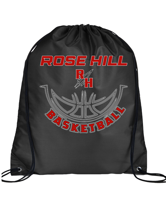 Rose Hill HS Boys Basketball Outline - Drawstring Bag
