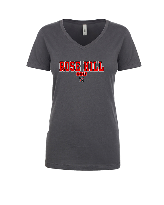 Rose Hill HS Golf Block 2 - Womens Vneck