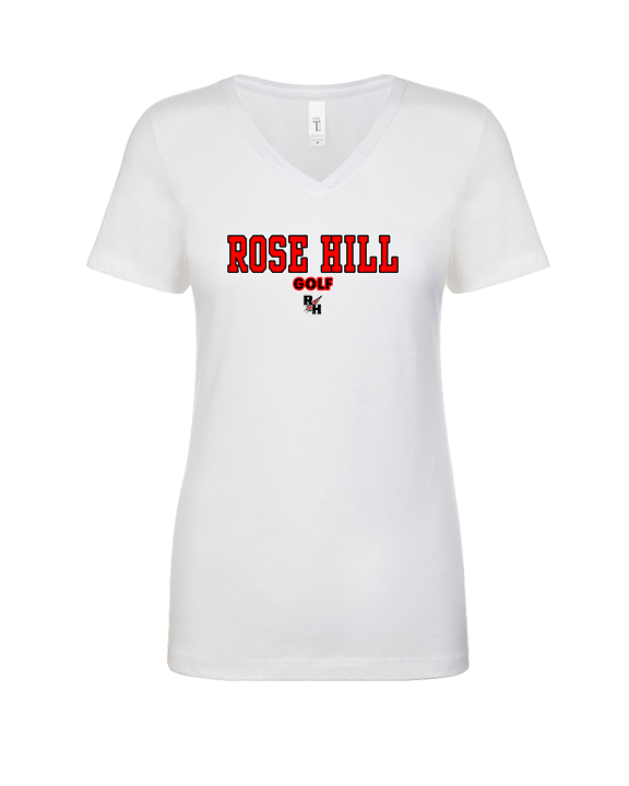 Rose Hill HS Golf Block 2 - Womens Vneck